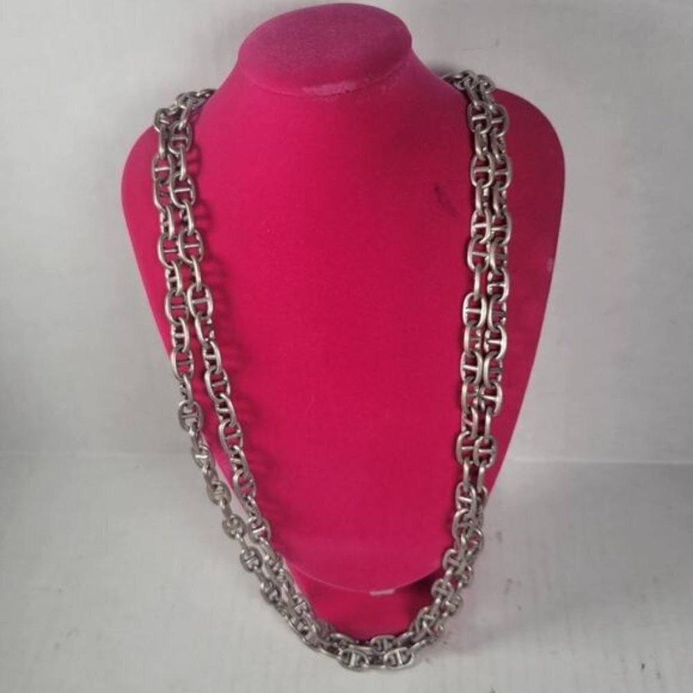 Stella & Dot Silver Double Chain Necklace